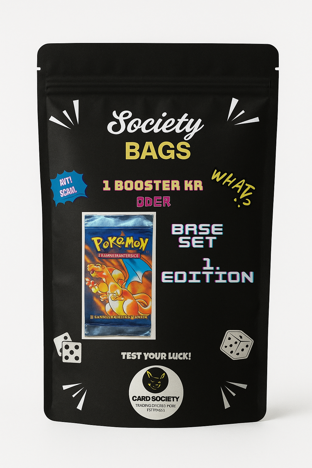 mystery bags booster 1. edition base set glurak charizard