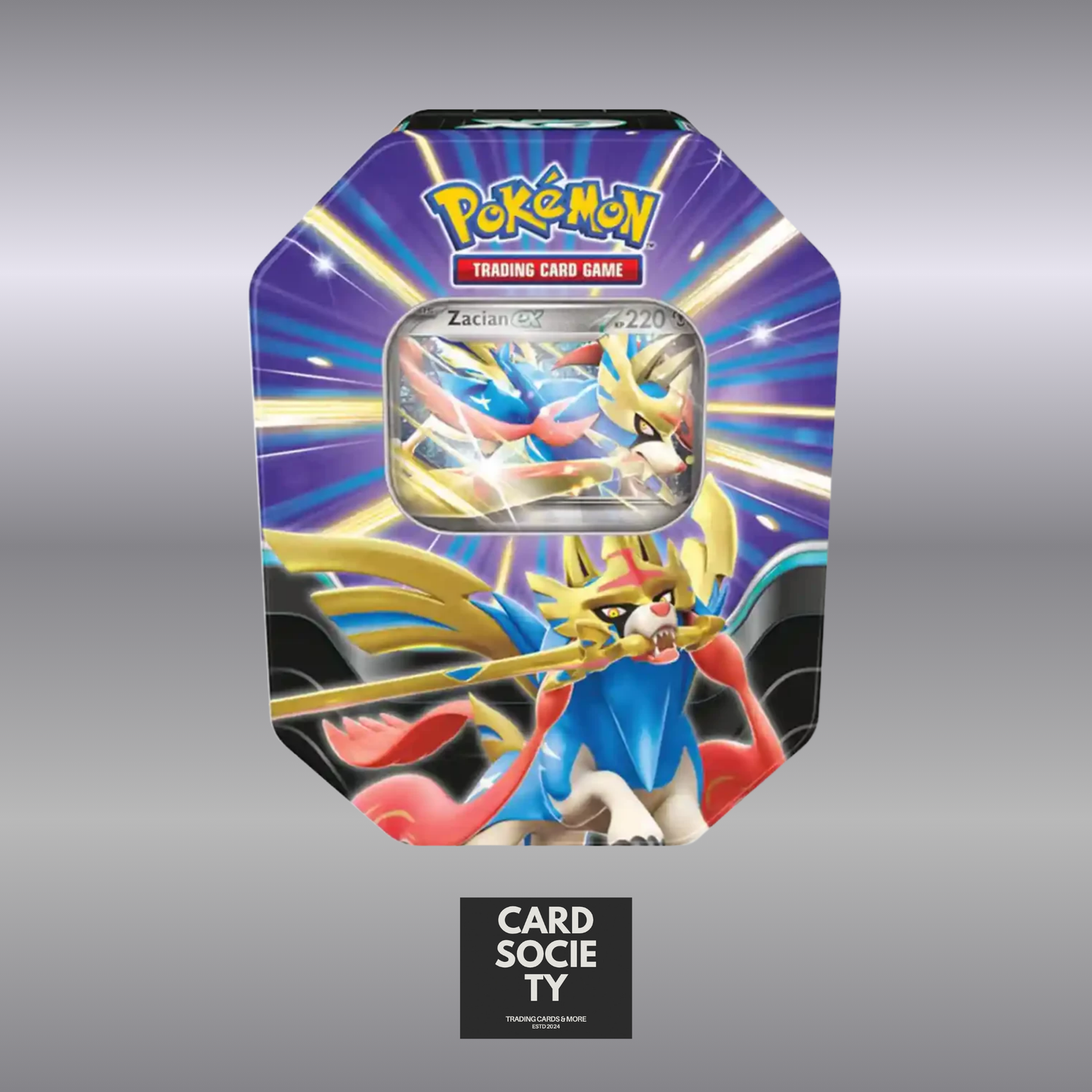 Pokemon Sammelkartenspiel - Zacian ex Tin Box mit 4 Boostern
