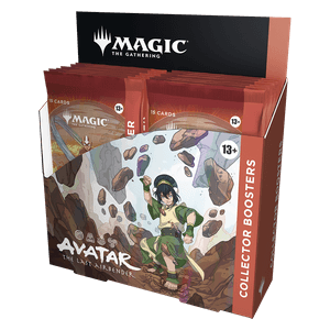 Magic: The Gathering® - Avatar: The Last Airbender Collector Booster Display EN
englisch
Inhalt eines Displays:
✅ 12 Collector Booster
✅ Jeweils 15 Karten pro Booster
✅ Enthält mehrere Karten der Seltenheit rare oder höher
✅ Besondere Foil- und Showcase-Drucke
✅ Exklusive Avatar-Karten mit alternativen Artworks 

AVATAR MAGIC KAUFEN VORBESTELLEN PRE ORDER